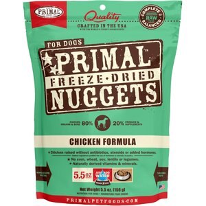 Primal Chicken Formula Nuggets Grain-Free Raw Freeze-Dried Dog Food, 5.5-oz bag