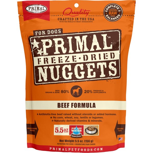 Primal Beef Formula Nuggets Grain-Free Raw Freeze-Dried Dog Food