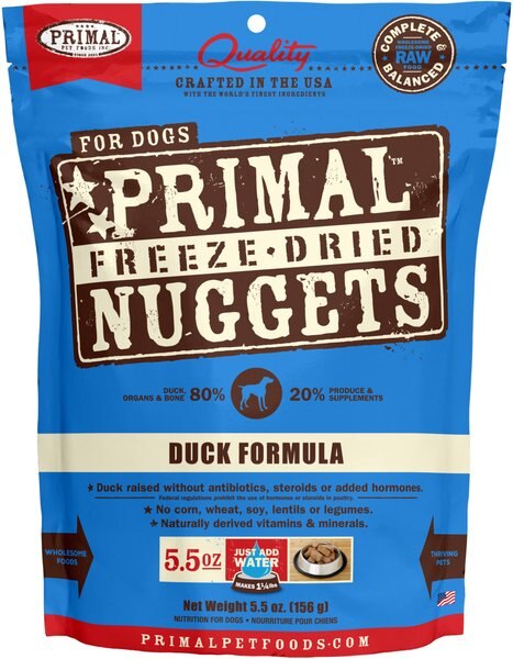 Primal Duck Formula Nuggets Grain-Free Raw Freeze-Dried Dog Food, 5.5-oz bag slide 1 of 8