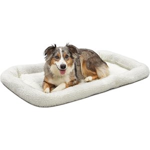 MidWest Quiet Time Fleece Dog Crate Mat, Natural, 42-in