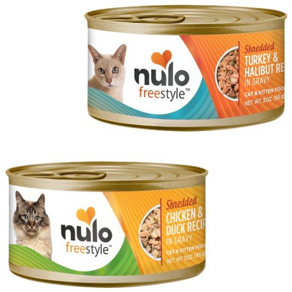 Nulo Freestyle Chicken & Duck in Gravy + Freestyle Turkey & Halibut in Gravy Canned Cat Food slide 1 of 5