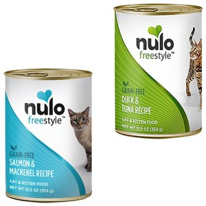 Nulo Freestyle Salmon & Mackerel Recipe + Freestyle Duck & Tuna Recipe Canned Cat & Kitten Food