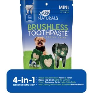 Ark Naturals Brushless Toothpaste Mini Gluten-Free Dental Dog Treats, 4-oz bag, Count Varies