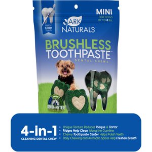 Ark Naturals Brushless Toothpaste Mini Dental Dog Treats, 4-oz bag, count varies