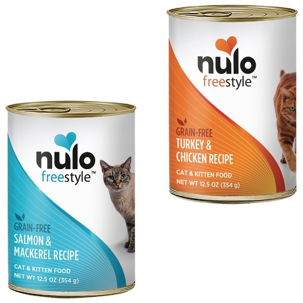 Nulo Freestyle Salmon & Mackerel Recipe + Freestyle Turkey & Chicken Recipe Canned Cat & Kitten Food slide 1 of 7