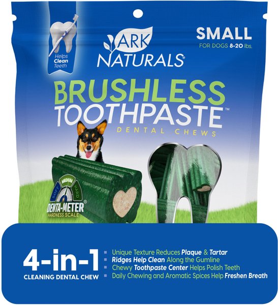 Ark Naturals Brushless Toothpaste Small Dental Dog Treats, 12-oz bag, count varies slide 1 of 10