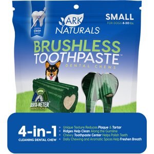 Ark Naturals Brushless Toothpaste Small Gluten-Free Dental Dog Treats, 12-oz bag, Count Varies