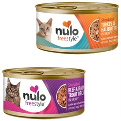 Nulo Freestyle Beef & Rainbow Trout in Gravy + Freestyle Turkey & Halibut in Gravy Canned Cat Food