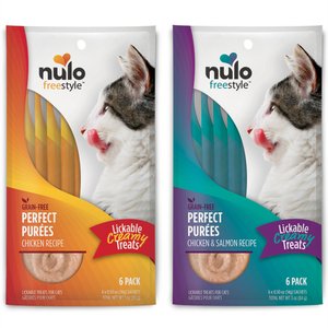 Nulo Freestyle Perfect Purees Chicken & Salmon Recipe + Freestyle Perfect Purees Chicken Recipe Lickable Cat Treats