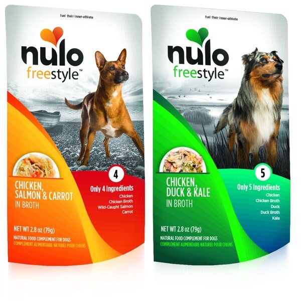 Nulo FreeStyle Chicken, Salmon, & Carrot in Broth + FreeStyle Chicken, Duck, & Kale in Broth Dog Food Topper slide 1 of 5