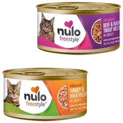 Nulo Freestyle Turkey & Duck in Gravy + Freestyle Beef & Rainbow Trout in Gravy Canned Cat & Kitten Food