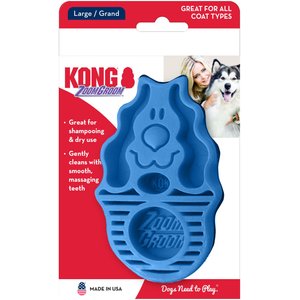 KONG Dog ZoomGroom Multi-Use Brush, Boysenberry