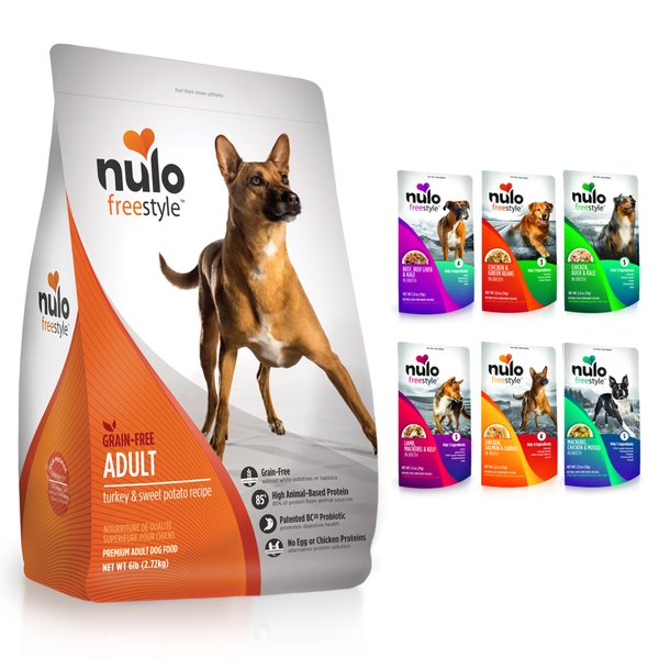 Nulo Freestyle Turkey & Sweet Potato Recipe Dry Food + FreeStyle Variety Pack Dog Food Topper slide 1 of 5