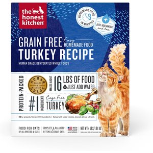 The Honest Kitchen Grain-Free Turkey Dehydrated Cat Food, 10-oz, 4-lb bag, bundle of 2