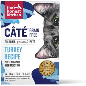 The Honest Kitchen Cate Grain-Free Turkey Pate Wet Cat Food, 5.5-oz box, case of 24