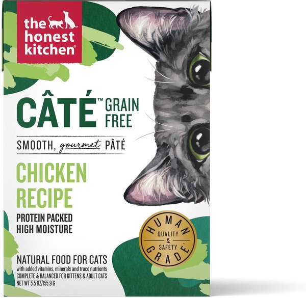 The Honest Kitchen Cate Grain-Free Chicken Pate Wet Cat Food, 5.5-oz box, case of 12, bundle of 2 slide 1 of 7