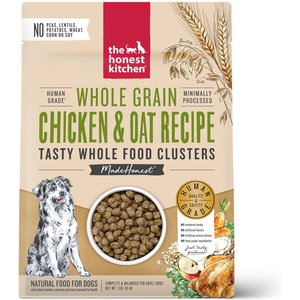 The Honest Kitchen Food Clusters Whole Grain Chicken & Oat Recipe Dog Food, 1-lb bag, bundle of 2