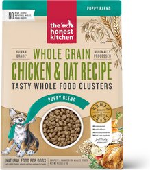 The Honest Kitchen Food Clusters Whole Grain Chicken & Oat Recipe Puppy Blend Dog Food, 4-lb bag, bundle of 2