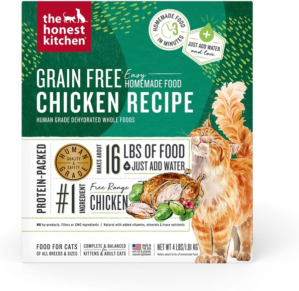 The Honest Kitchen Dehydrated Grain-Free Chicken Cat Food, 4-lb, bundle of 2 slide 1 of 7