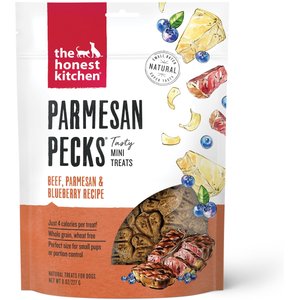 The Honest Kitchen Parmesan Pecks Beef, Parmesan & Blueberry Recipe Dog Treats, 8-oz bag, bundle of 2