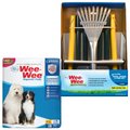 Wee-Wee Dog Pads, 27.5" x 44", 18 count + Four Paws All-in-One Rake, Spade & Pan Dog Waste Set, Large