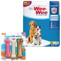 Wee-Wee Puppy Pee Pads, 28 x 34-in + Nylabone Puppy Chew Toy