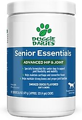 Doggie Dailies Advanced Smoked Duck Flavored Soft Chew Hip & Joint Supplement for Senior Dogs, 120 count