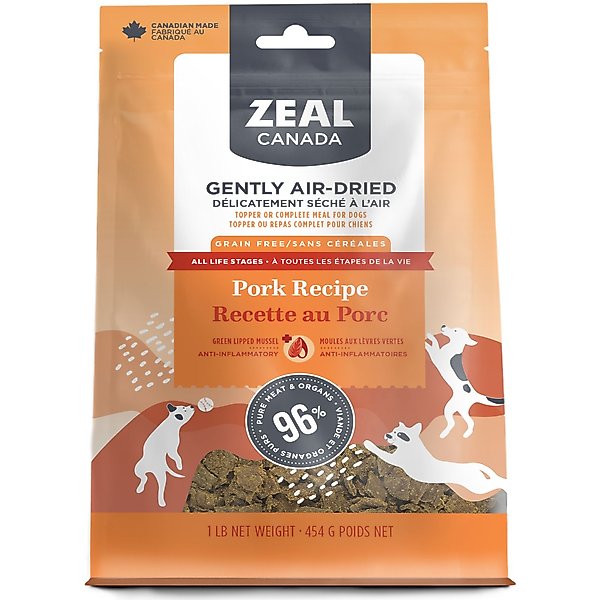 ZEAL CANADA Gently Pork Flavored AirDried Dog Food, 1lb bag