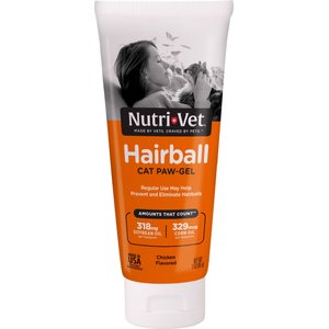 Nutri-Vet Chicken Flavored Gel Hairball Control Supplement for Cats, 3-oz bottle