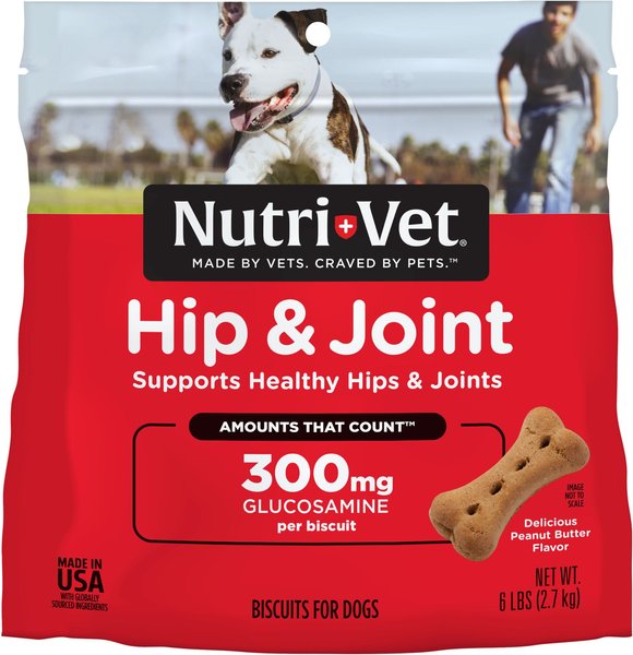 Nutri-Vet Hip & Joint Extra Strength Wafers for Large Dogs Peanut Butter Flavor Treats, 6-lb bag slide 1 of 8
