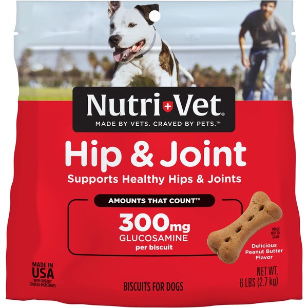 NUTRI-VET Hip & Joint Extra Strength Biscuits for Large Dogs Peanut ...