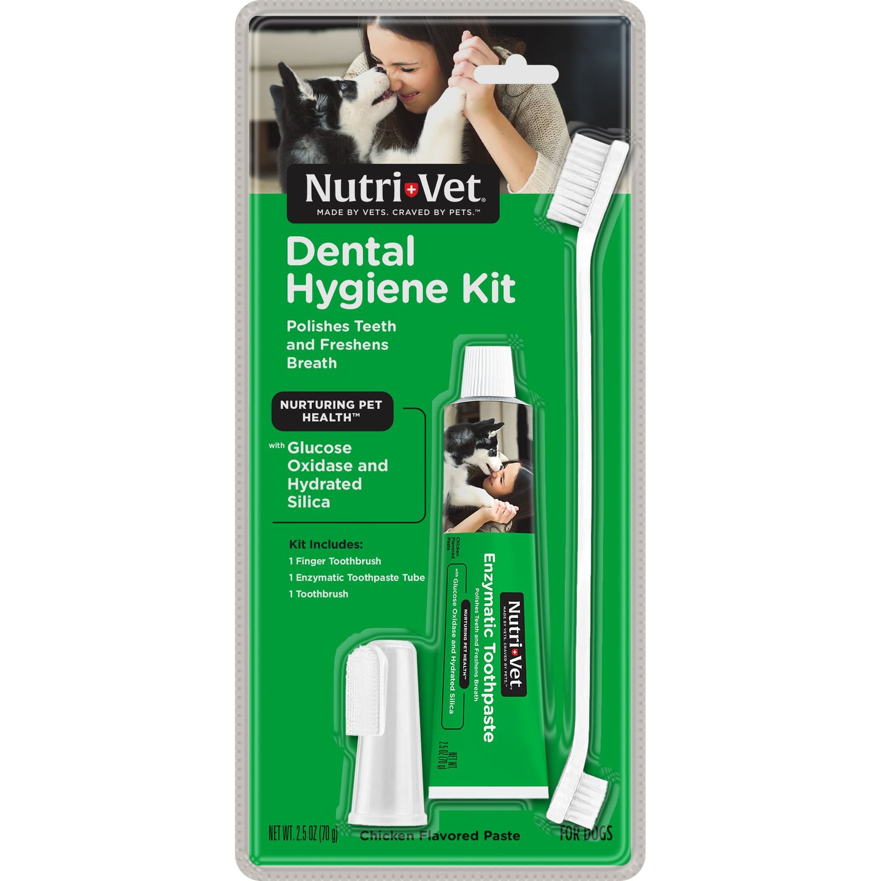 NUTRIVET Chicken Flavored Enzymatic Dog Dental Kit