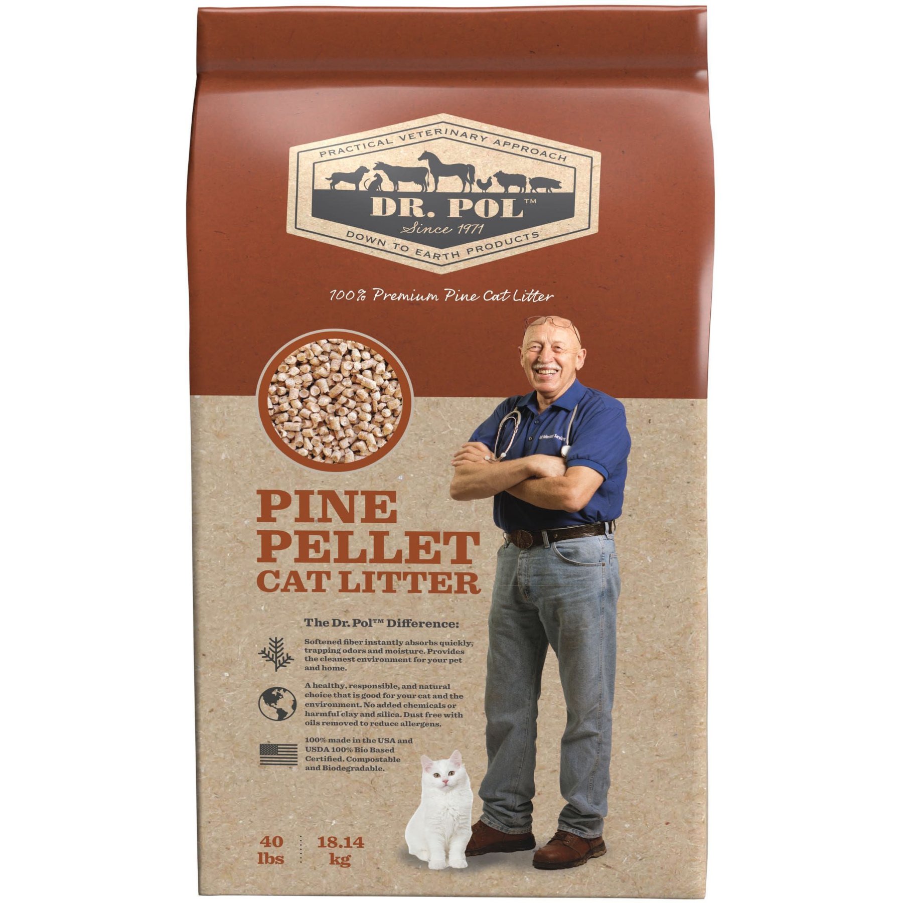 Dr. Pol Dr. Pol Litter Pine Pellet Cat Litter, 40-lb bag