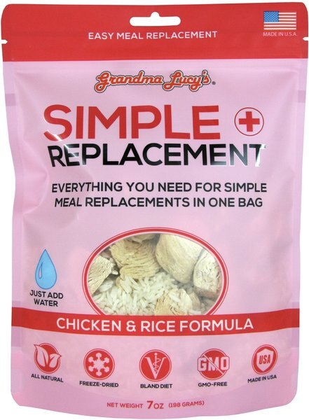 Grandma Lucy's Simple Replacement Anti-Diarrhea Freeze-Dried Dog & Cat Meal Replacement, 7-oz bag slide 1 of 3