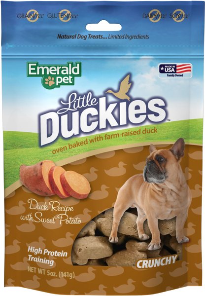 Emerald Pet Grain-Free Little Duckies with Duck & Sweet Potato Dog Treats, 5-oz bag slide 1 of 9