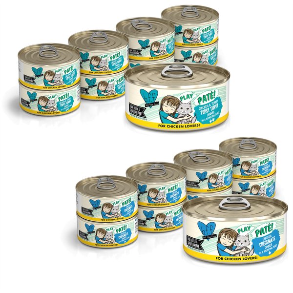 Weruva BFF PLAY Checkmate Chicken Dinner in a Hydrating Puree Pate Wet Cat  Food, (12) 2.8 oz Cans