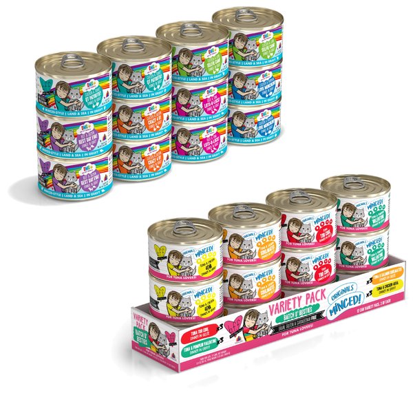 BFF Batch 'O Besties Variety Pack + OMG Rainbow Road Variety Pack Canned Cat Food slide 1 of 9