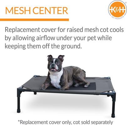 Show full view: K&H Pet Products Original Pet Cot Replacement Dog Bed Cover, Charcoal/Black, Medium slide 4 of 11