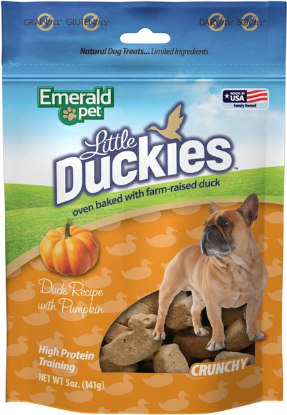 Emerald Pet Grain-Free Little Duckies with Duck & Pumpkin Dog Treats, 5-oz bag slide 1 of 9