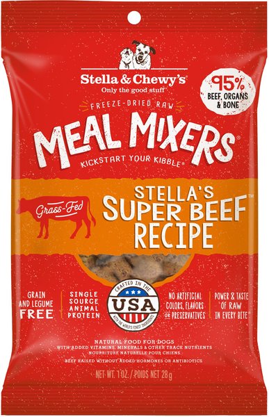 Stella & Chewy's Stella's Super Beef Meal Mixers Freeze-Dried Raw Dog Food Topper, 1-oz bag slide 1 of 6