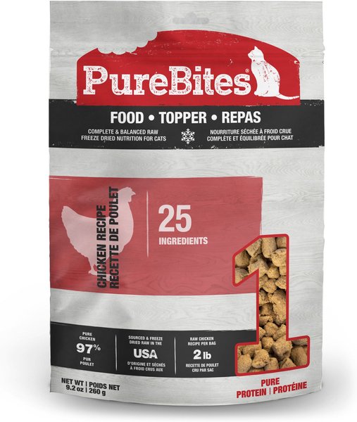 PUREBITES Chicken Freeze-Dried Topper for Cats, 9.2-oz bag - Chewy.com