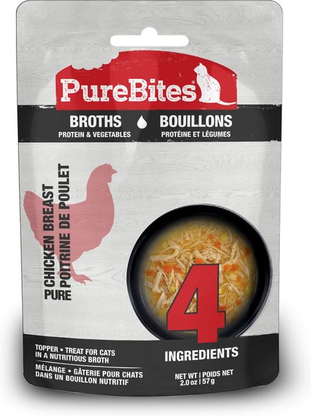 PureBites Broths Flavored Chicken & Vegetables Food Topping, 2-oz bag, 18 count slide 1 of 8