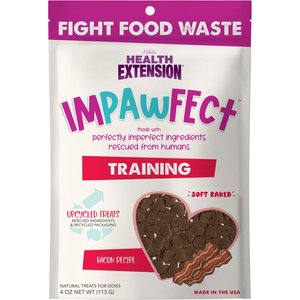 Health Extension Impawfect Bacon Flavored Soft & Chewy Training Dog Treats, 4-oz bag