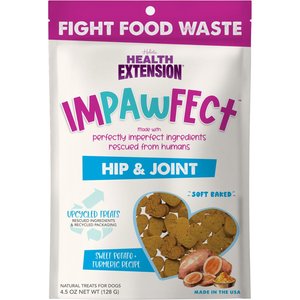 Health Extension Impawfect Hip & Joint Support Sweet Potato & Turmeric Flavored Soft & Chewy Dog Treats, 4.5-oz bag
