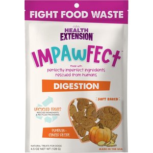 Health Extension Impawfect Digestive Support Pumpkin & Ginger Flavored Soft & Chewy Dog Treats, 4.5-oz bag