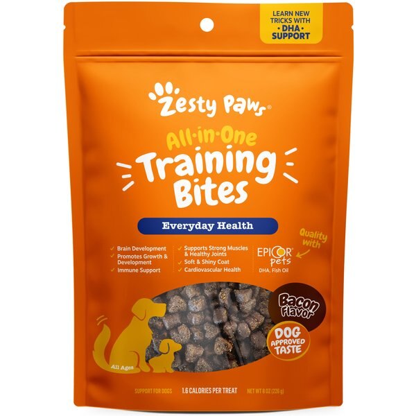 ZESTY PAWS AllinOne Bacon Flavored Soft & Chewy Training Bites Dog