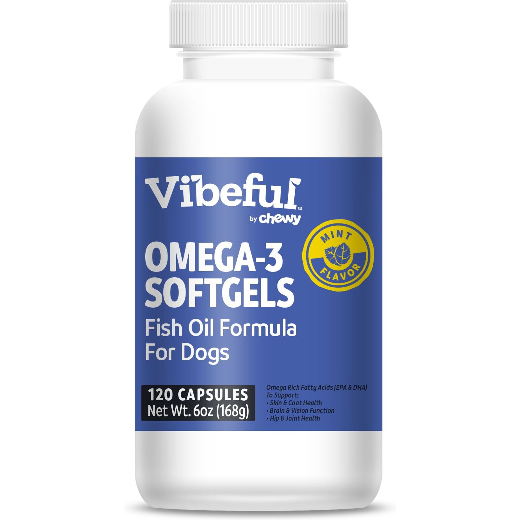 Vibeful Omega 3 Fish Oil Formula Softgels Skin Coat Supplement for Dogs