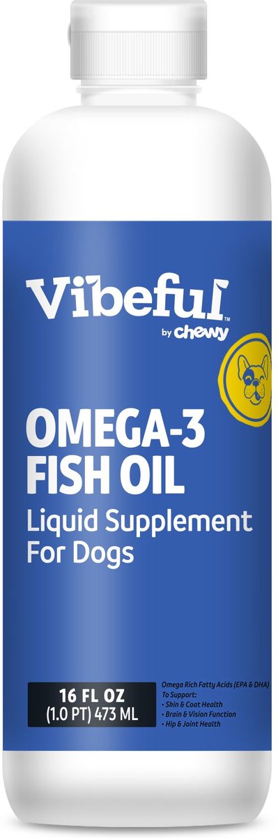 VIBEFUL Omega 3 Fish Oil Liquid Skin Coat Supplement for Dogs