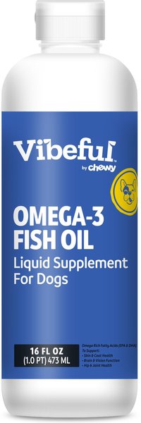 Vibeful Omega-3 Fish Oil Liquid Skin & Coat Supplement for Dogs, 16-oz slide 1 of 8