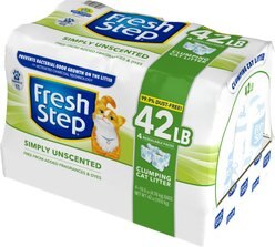Starter Kit - Fresh Step Simply Unscented Clumping Clay Cat Litter, 10.5-lb bag, pack of 4 + 2 other items slide 2 of 7